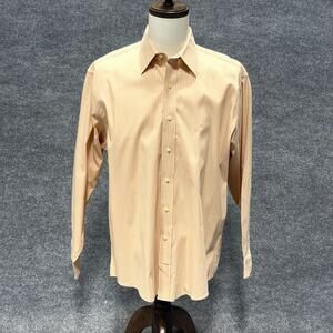 Tehama Shirt Mens Large White Striped Long Sleeve Coolmax Stretch Dress